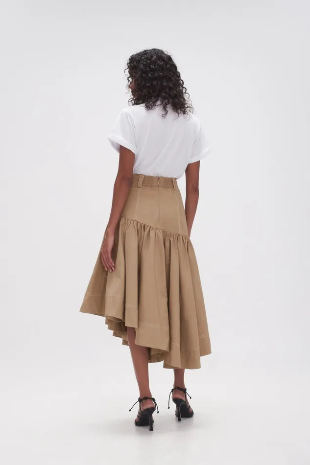 Women Willow Utility Midi Skirt Taupe Grey Aje Skirts