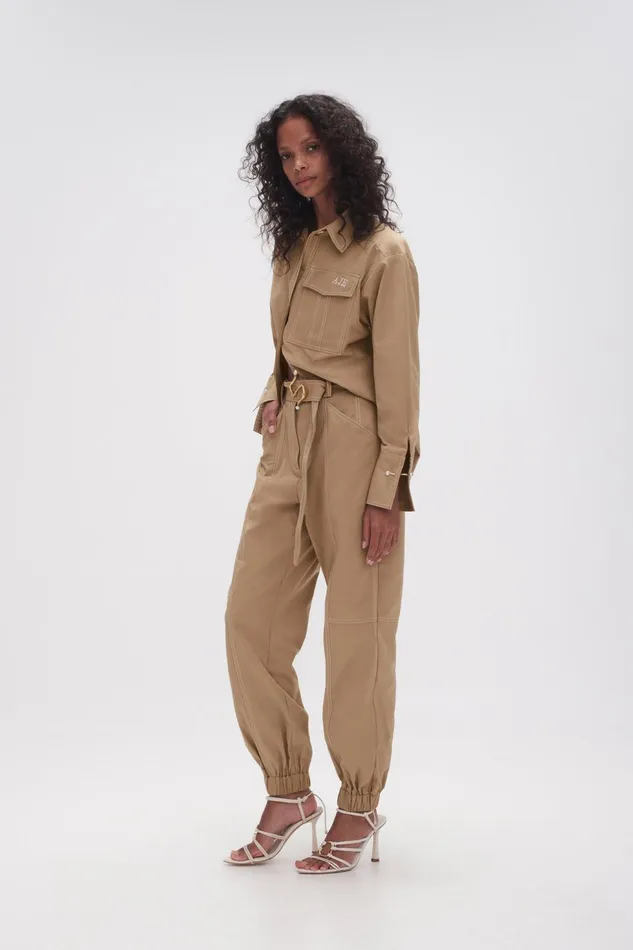 Women Willow Utility Track Pant Taupe Grey Aje Pants