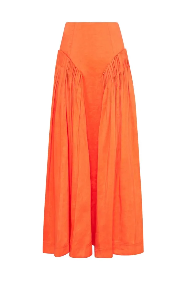 Women Yves Midi Skirt Orange Aje Skirts