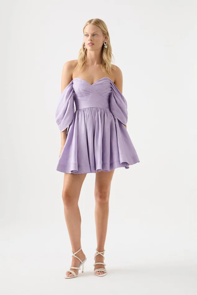 Women Zorina Sweetheart Mini Dress Lilac Aje Dresses